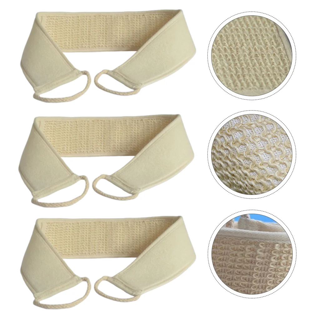 

3 Pcs Loofah Bath Towel Shower Scrubber Brush Back Washer Bathtub Body Towels Pad Long