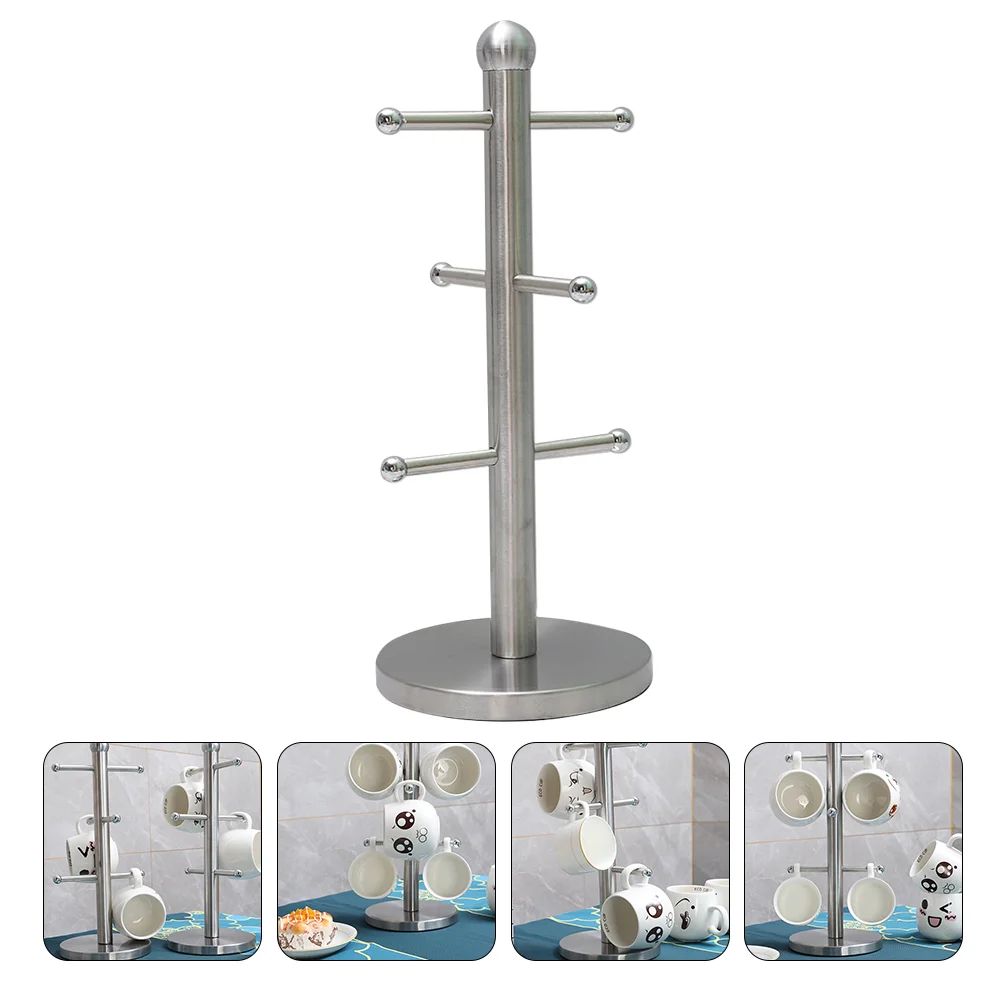

Mug Holder Coffee Rack Cup Tree Stand Shelf Drying Display Hanging Metal Rustic Countertop Storage Drainer Jewelry Hanger Drain