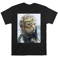 ukraine cool cat pilot funny army t shirt print t shirt premium cotton short sleeve o neck mens tshirt s 3xl
