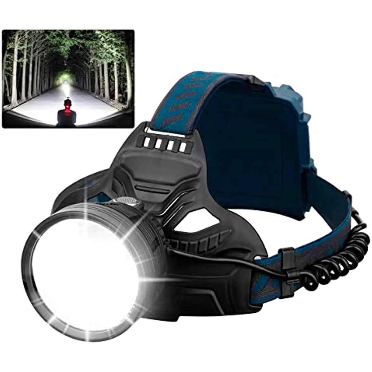 New LED Rechargeable Headlamps for Adults, 90000 Lumen Super Bright Headlamp Flashlight 90°Adjustable 4 Modes IPX5 Waterproof