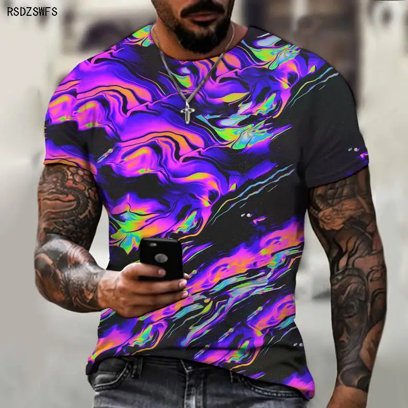 

Short-sleeved T-shirt, 3D printing, Harajuku style, casual fashion, men's and women's, breathable clothing, summer