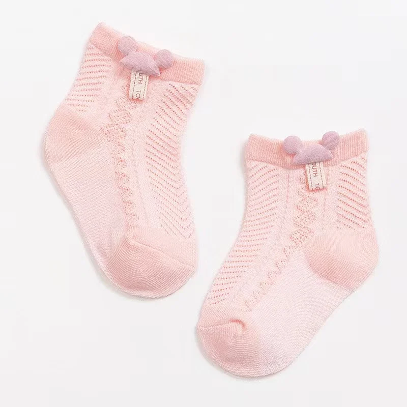 1 Pair of Baby Socks Spring and Summer Thin Breathable Mesh Baby Cotton Socks for Boys and Girls