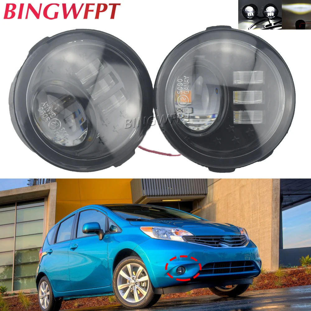 

2PCS Lens LED Fog Lights For Nissan Tiida X-Trail T31 Note Murano Patrol 3 Rogue Versa 2004-2015 Fog Light Headlight Fog Lamp