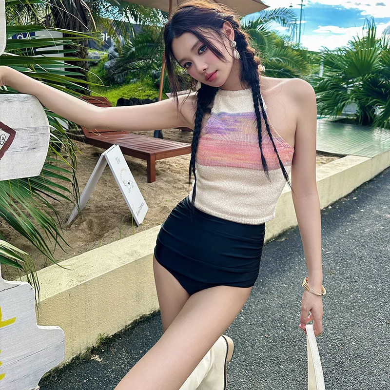 Купальный костюм женский комплект из тканой пряжи сексуальный треугольный