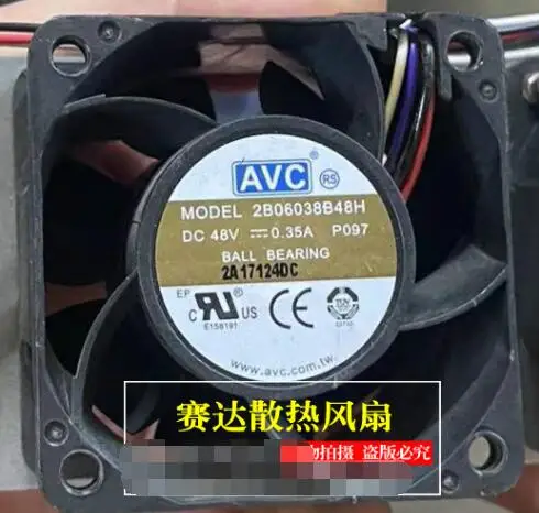 AVC 2B06038B48H DC 48В 0.35A 60x60x38 мм 4-проводной вентилятор охлаждения сервера