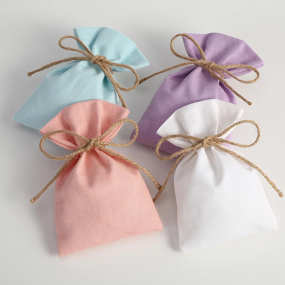 

100pcs Personalized Print Linen Cotton Drawstring Gift Bags Jewelry Packing Pouches Rings Earrings Custom Logo Jewelry Organizer