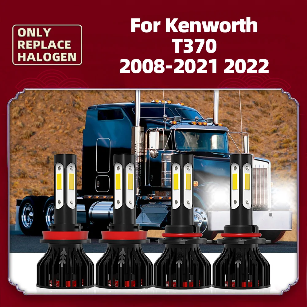 Светодиодный фары 90 Вт 360 лм 6000 ° 2008 K Turbo лампы для Kenworth T370 2009 2010 2011 2012 2013 2014 2016 2015 2017