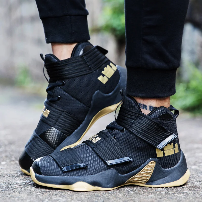 Men High Top Basketball Shoes 2023 New Pattern Breathable Anti Slip Athletic Couple Sneaker Lace Up Training Footwear for Women