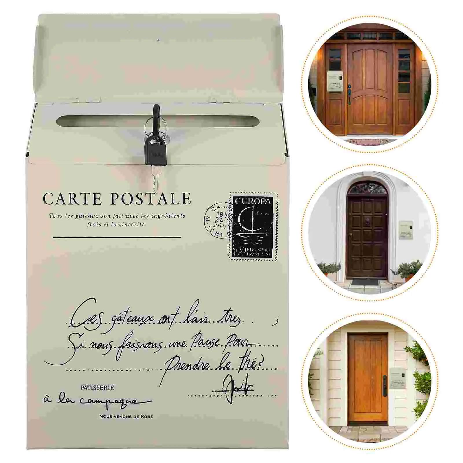 

Lockable Farmhouse Mail Box Hanging Wall Post Box Files Holder