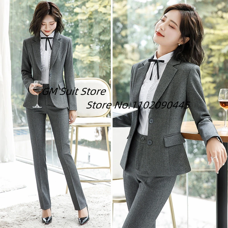 Solid Wool Blend Suits For Women 2 Peice Slim Fit Mother of the Bride Wedding Blazer And Pants