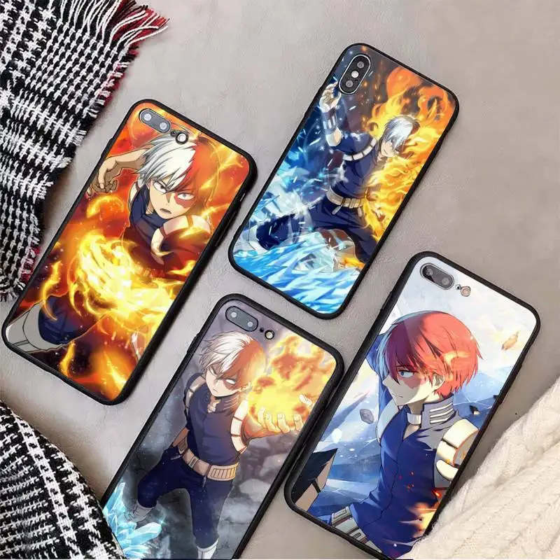 

My Hero Academia Todoroki Shoto Phone Case Tempered glass For iphone 11 12 13 PRO MAX mini 6 7 8 plus X XS XR