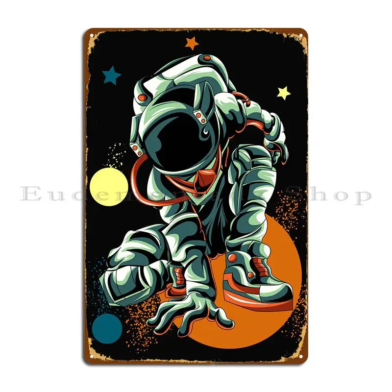 

Illustration Astronaut Metal Plaque Club Plaques Home Design Create Tin Sign Poster