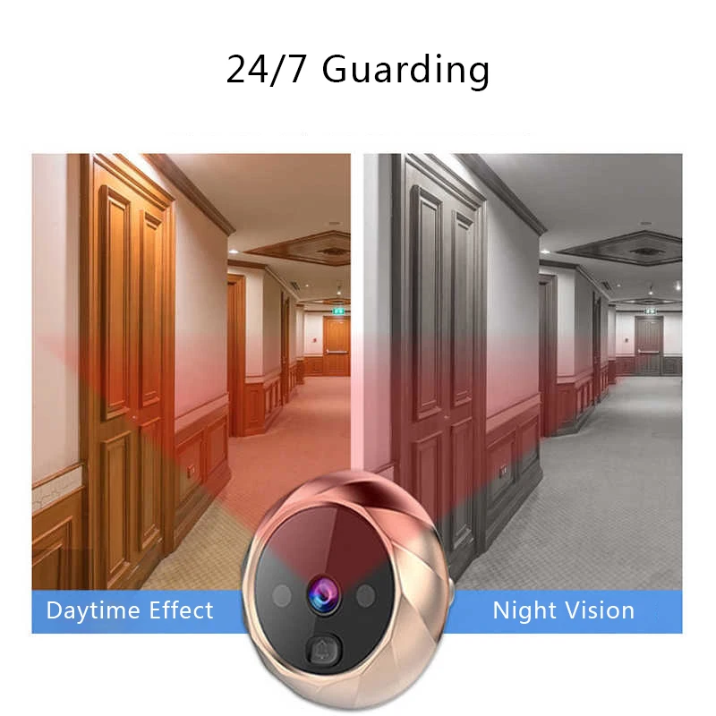 2 8-дюймовый ЖК-экран электронный дверной звонок ИК-ночная дверная камера запись