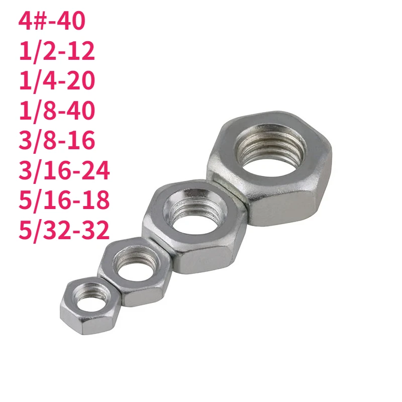 

Оцинкованные шестигранные гайки из углеродистой стали 4 #-40 1/2-12 1/4-20 1/8-40 3/8-16 3/16-24 5/16-18 5/32-32
