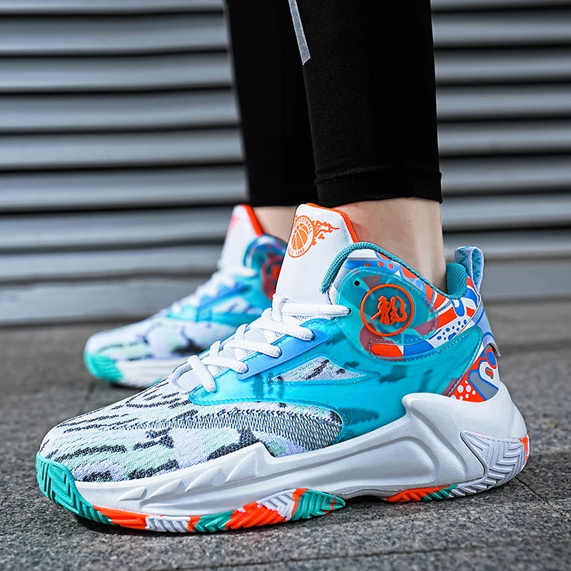 2023 New Rubber Anti-skid Professional Basketball Shoes Breathable High-top Sports Shoes Fashion Couple Shoes Tennis Men's Shoes
