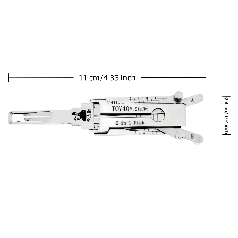 Фото Инструмент слесарный Lishi TOY40 V.2 2-в-1: отмычка и декодер для вертикальной фрезеровки замков Toyota №5