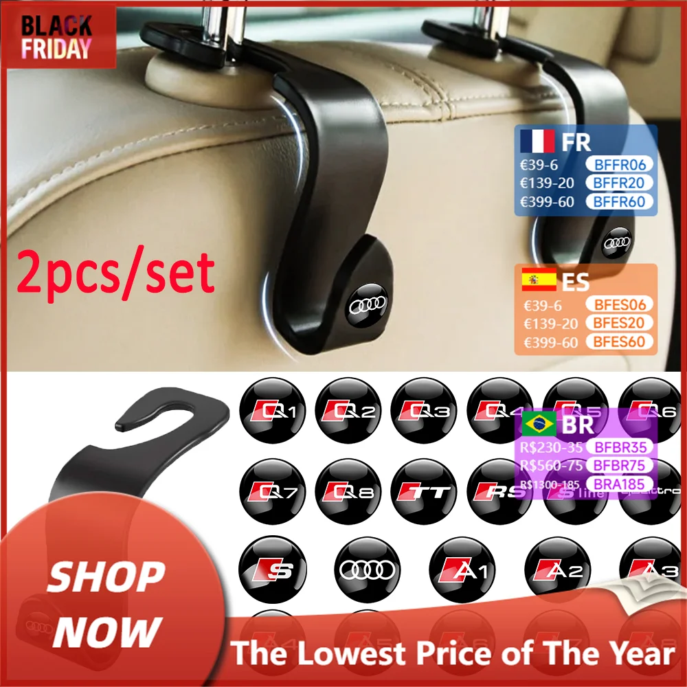 2 шт. крючок для автомобильного сиденья подвесной держатель сумки кошелек