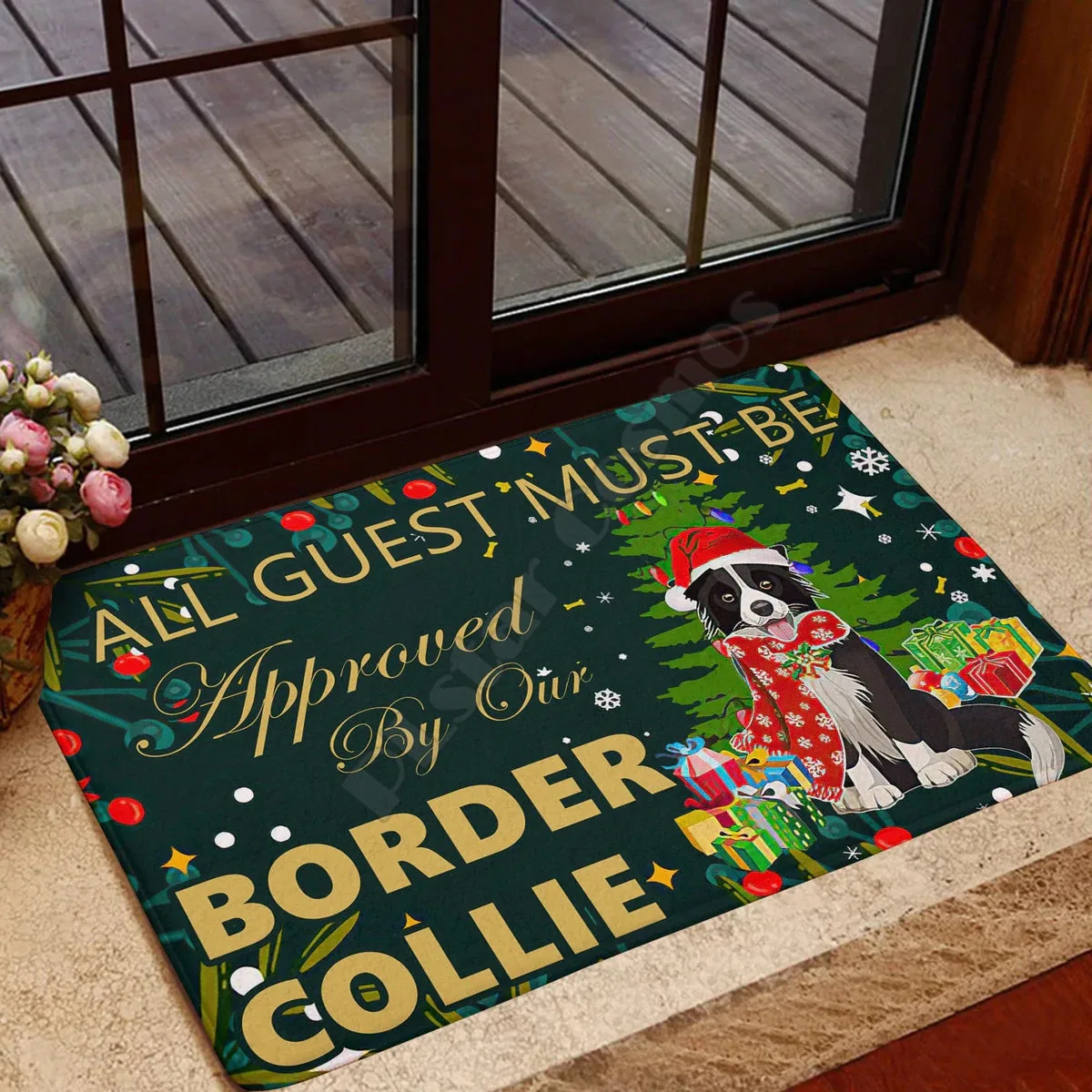 

Border Collie/Corgi/German Shepherd Christmas Doormat 3D All Over Printed doormat Non Slip Door Floor Mats Decor Porch Doormat