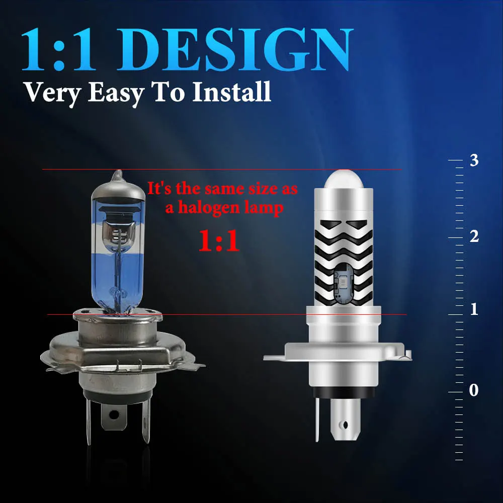 Светодиодные лампы для мотоциклетных Фар H4 BA20D S2 P15D H6 6000K дальний/ближний свет 12 В