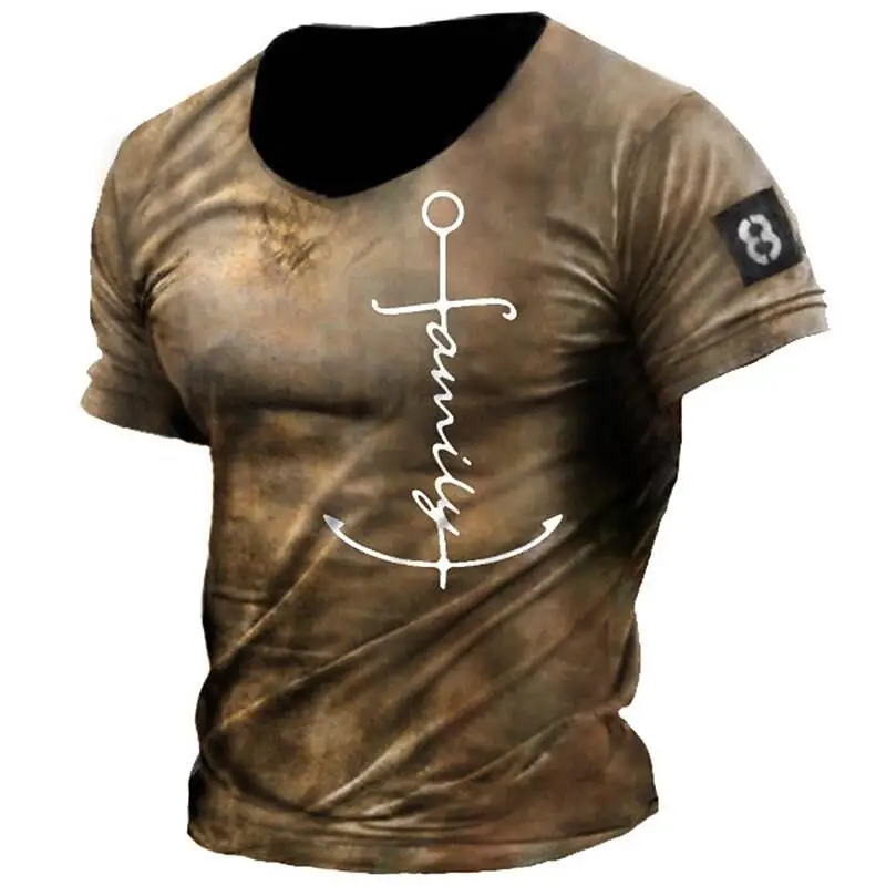 

Vintage T Shirt For Men 3d Printed O-Neck Men's Tshirt Biker Street Short Sleeve Oversized Tops Tee Shirt Homme Camiseta Hombre