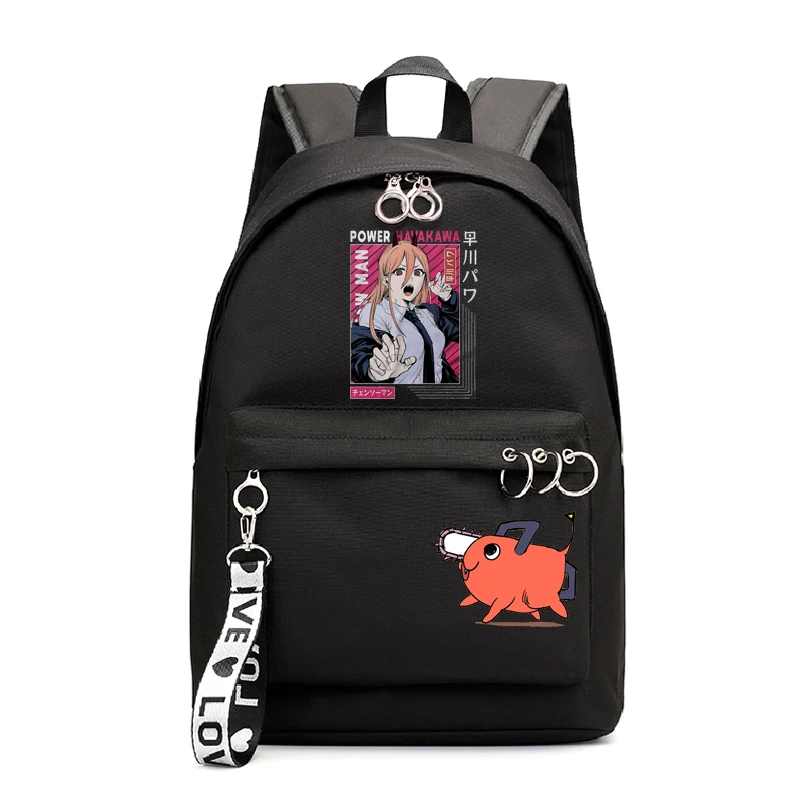 

Manga Chainsaw Man Backpack Girls School Bags Japan Anime Schoolbag Harajuku Chainsaw Man Bookbag for Women Mochila Escolar