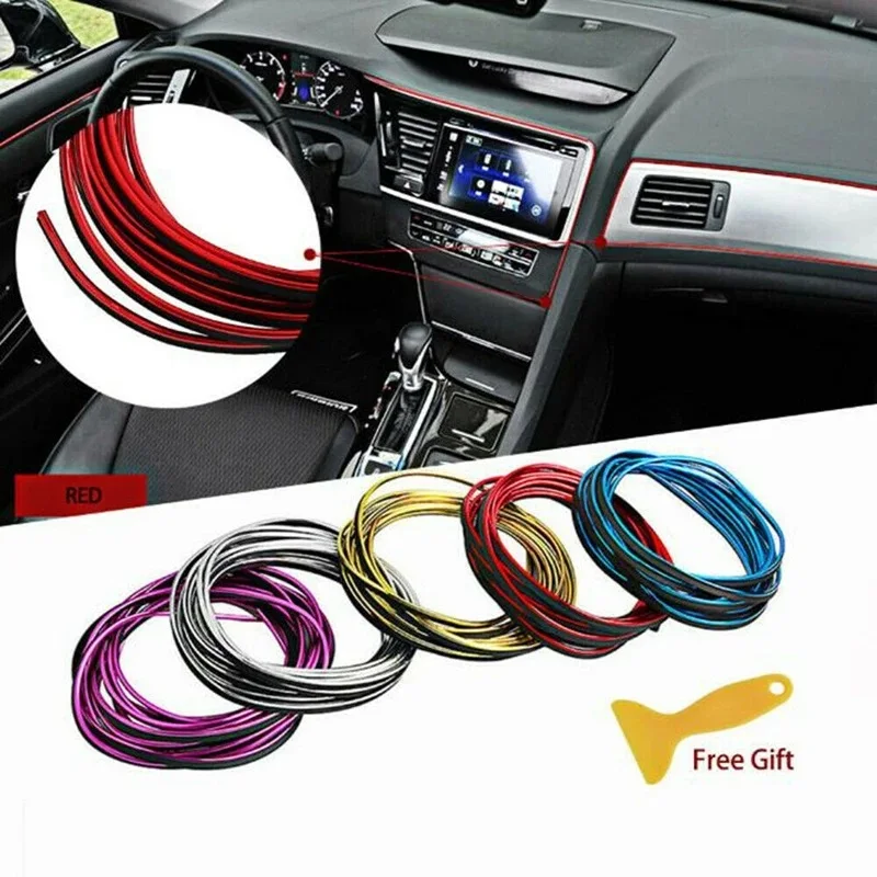 

Car Moulding Decoration Flexible Strips 5M/1M Interior Auto Mouldings Car Cover Trim Dashboard Door Edgein Car-styling Universal
