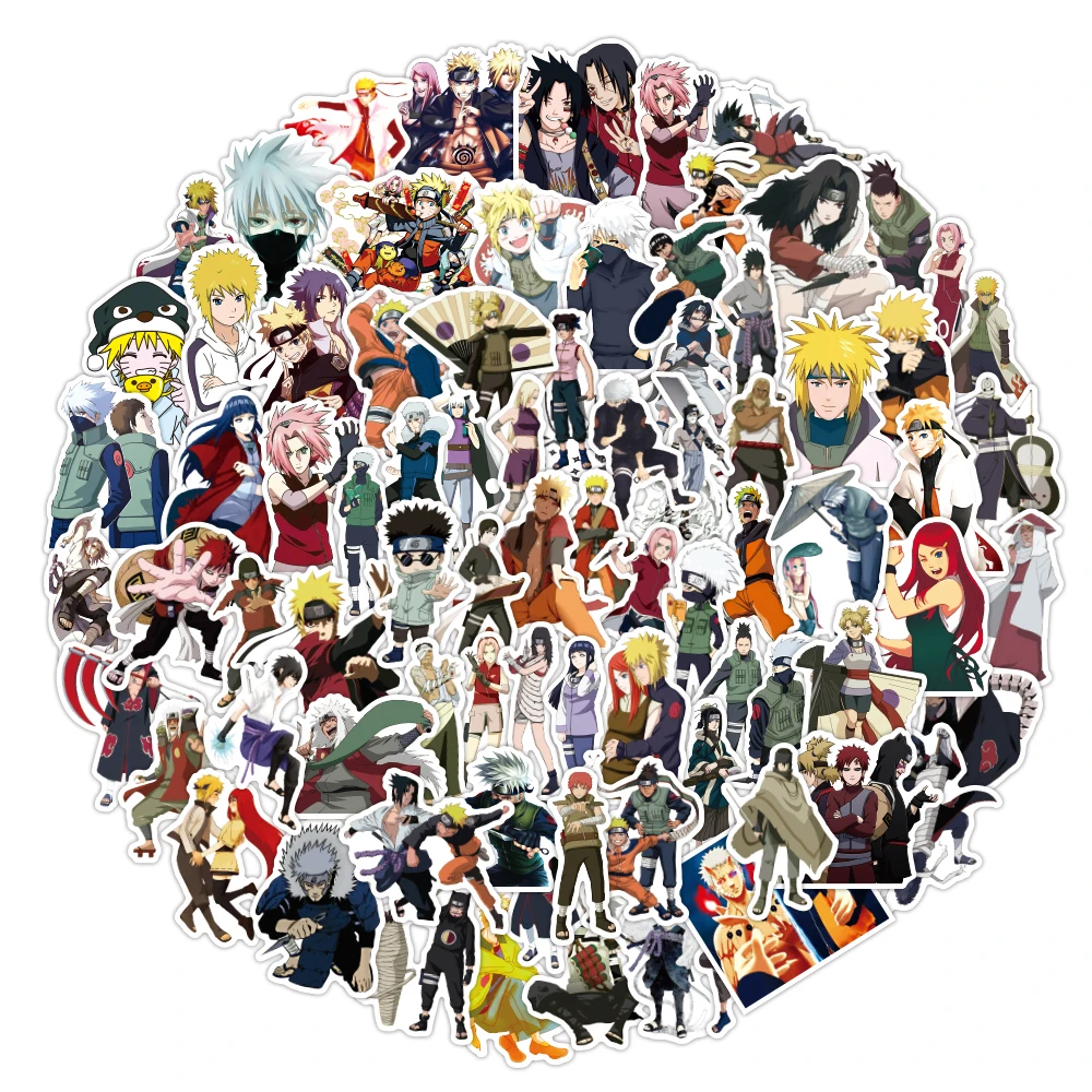 

10/30/50/100pcs Anime Naruto Waterproof Stickers Laptop Skateboard Phone Bike Luggage Motorcycle Car Cool Sticker Decals Kid Toy