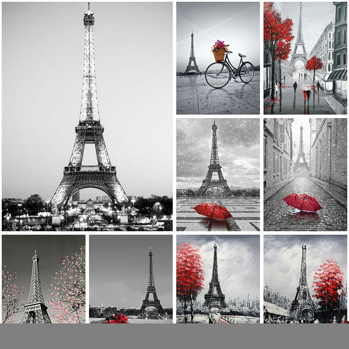 

5D «сделай сам», круглая алмазная живопись, «Парижская башня», мозаика, пейзаж, вышивка крестиком стразы, алмазная вышивка, картина, украшени...