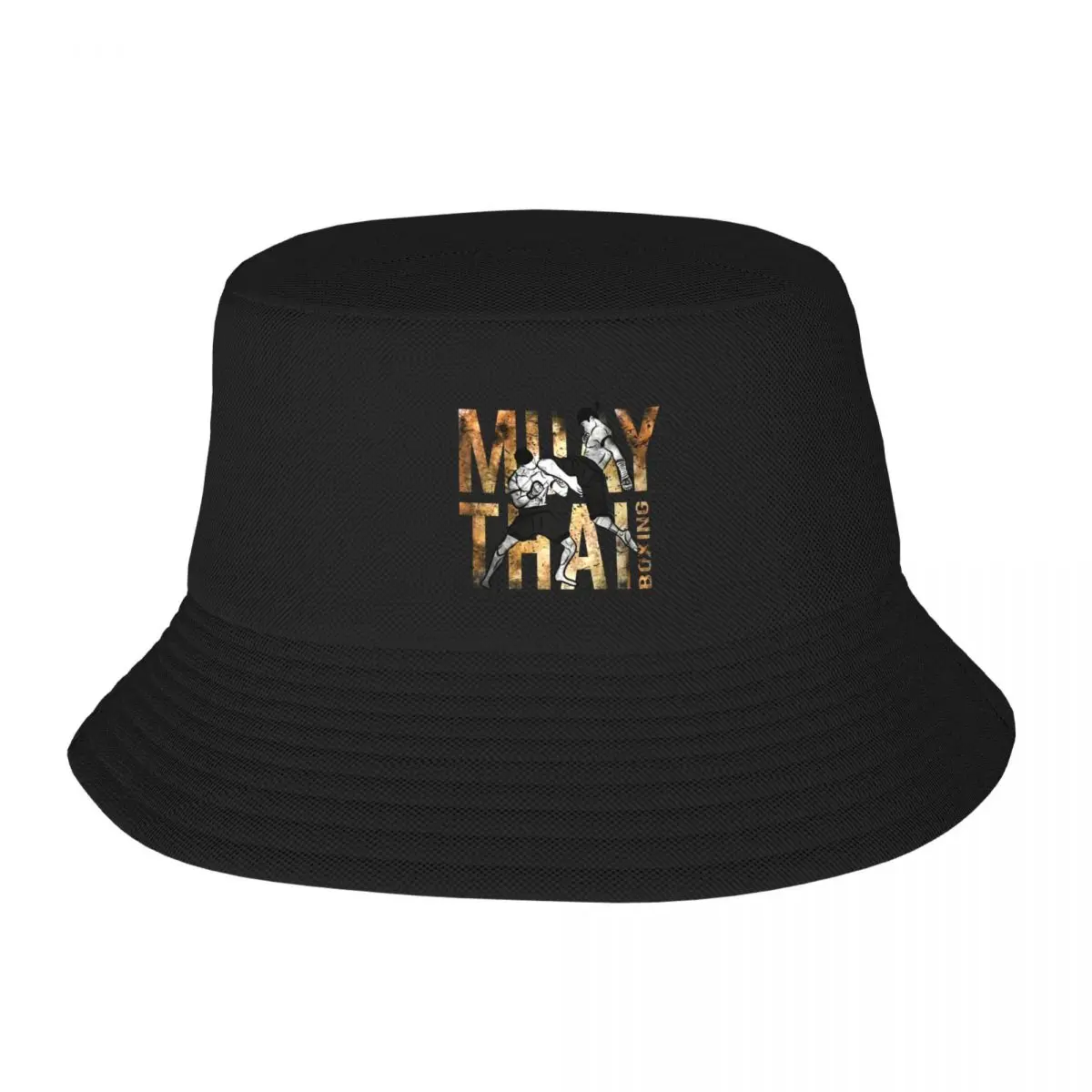 

Print Mens Womens Bucket Hat Cap Summer Cap Sun Visor Fishing Hat Retro Muay Thai Boxing Graphic