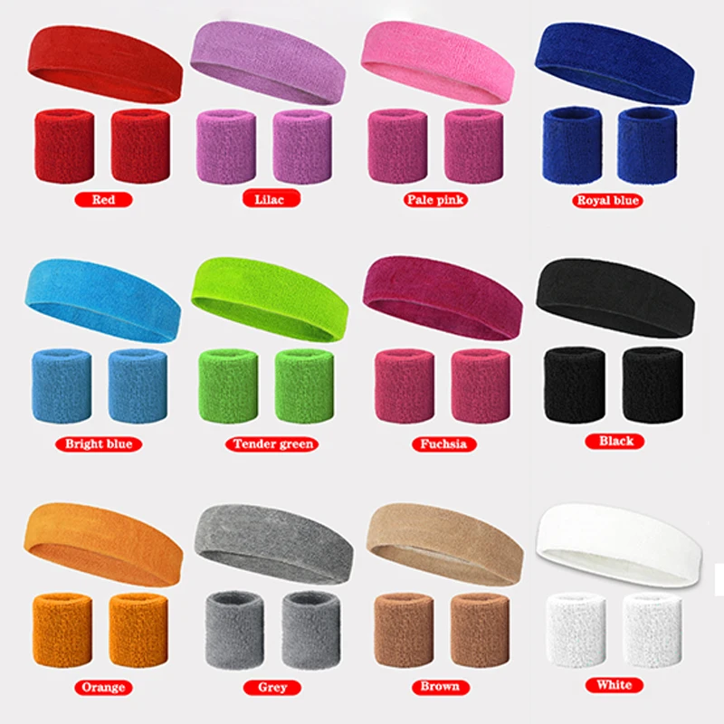 

Men's Sports Headband Women's Headbands Sweat Bands Stretch Wristbands for Badminton Tennis, Absorb Sweat Wristbands