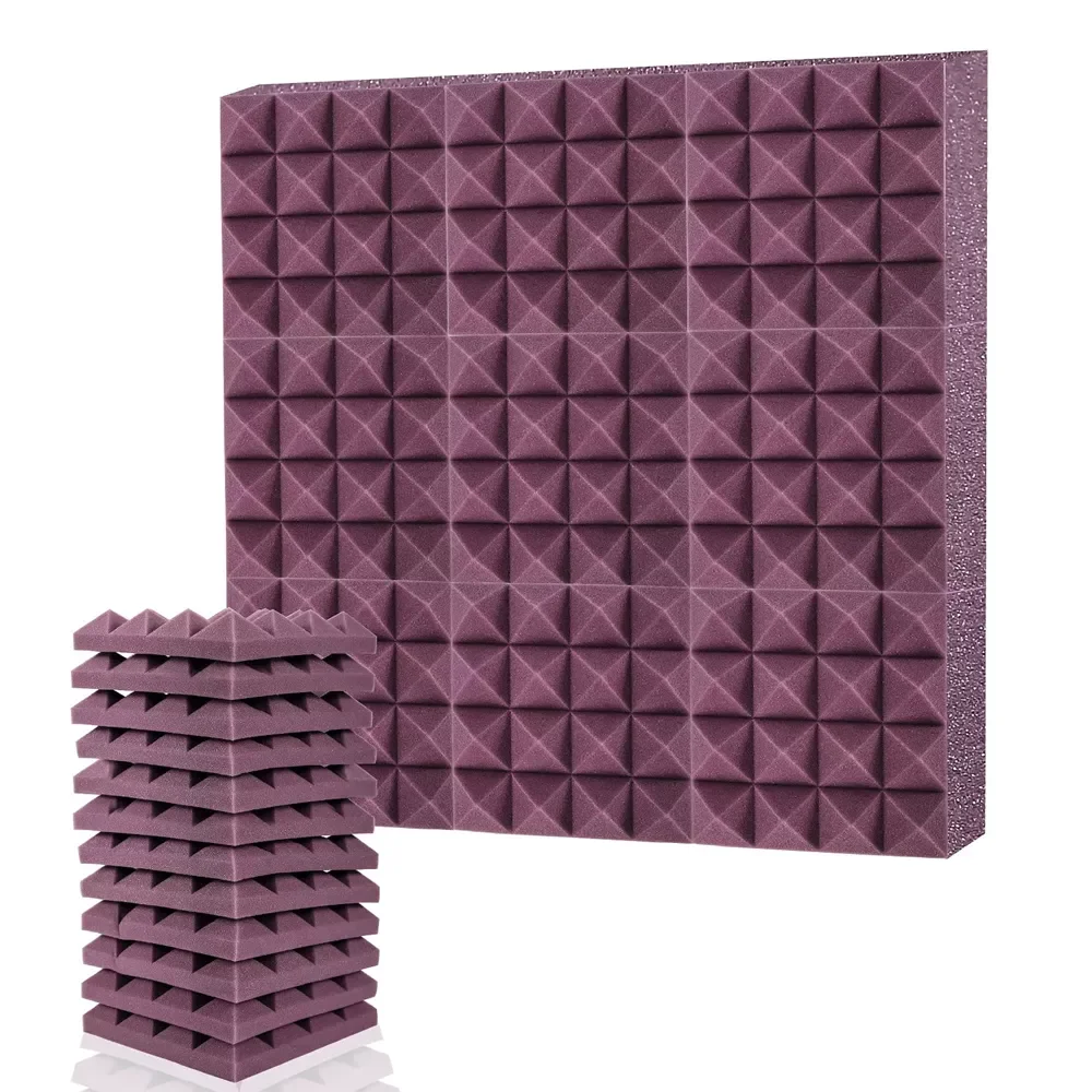 

25x25x5cm Studio Acoustic Soundproof Foam Pyramid Sound Absorption wall Treatment Panel Flame Retardant Protective Sponge