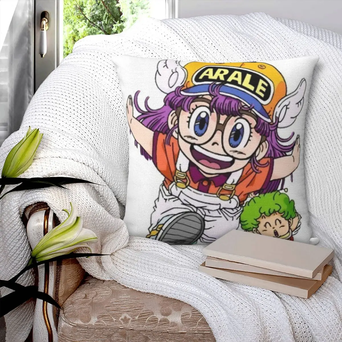 Квадратная наволочка Arale Unchi-kun полиэстеровая подушка на молнии декоративная