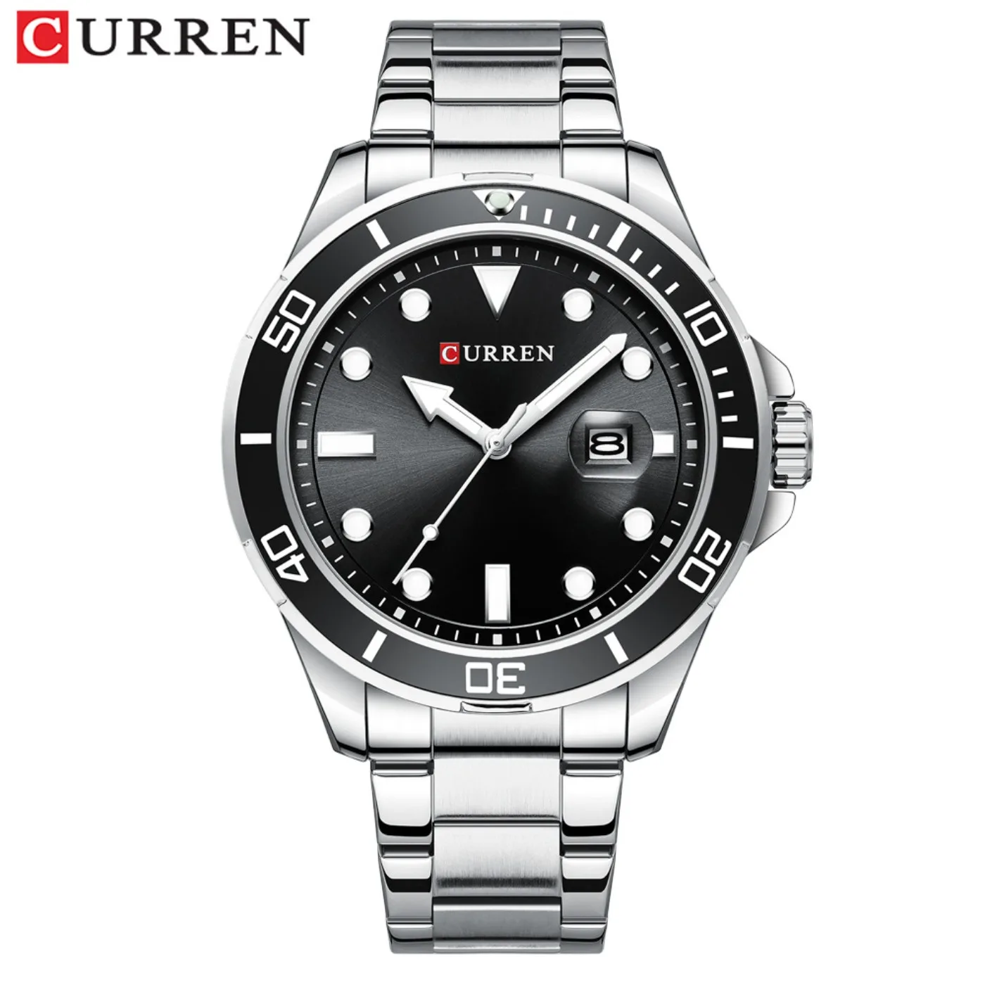 Фото Новые часы CURREN серии Green Water Ghost, брендовые элитные роскошные часы, автоматические часы для мужчин, полностью стальные водонепроницаемые кварцевые часы, подарки №5