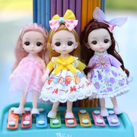 fashion mini dolls for girls 16cm bjd 112 dress up doll and clothes shoes diy toy nude body 3d eyes princess baby birthday gift