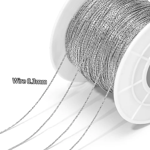 Золотая змеиная цепочка Semitree из нержавеющей стали 0,3 мм 0,4 мм 0,5 мм 5 м