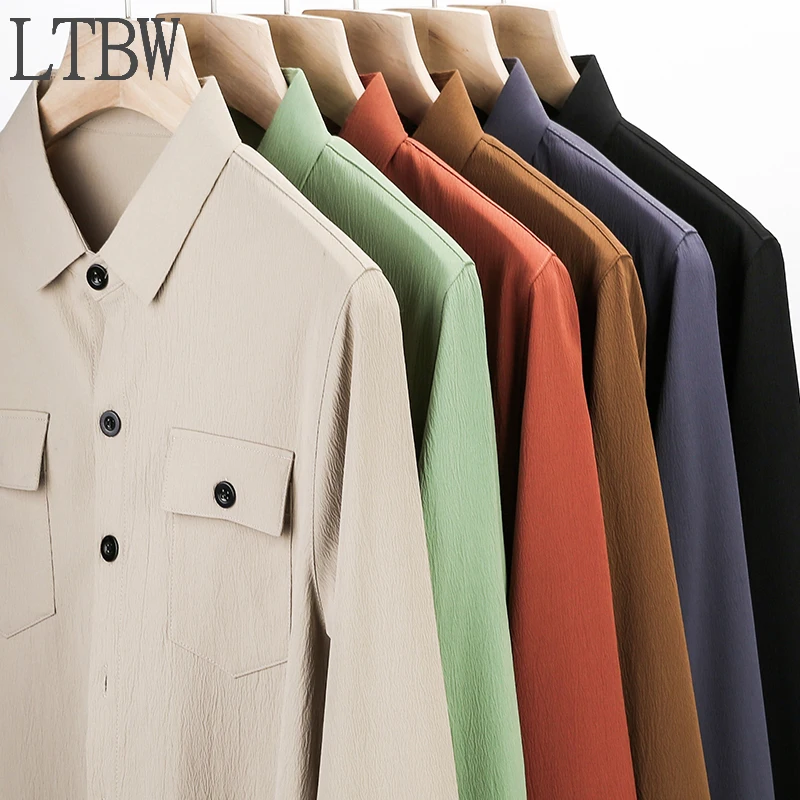 Быстрая доставка новые мужские однотонные рубашки в охотничьем стиле с длинным