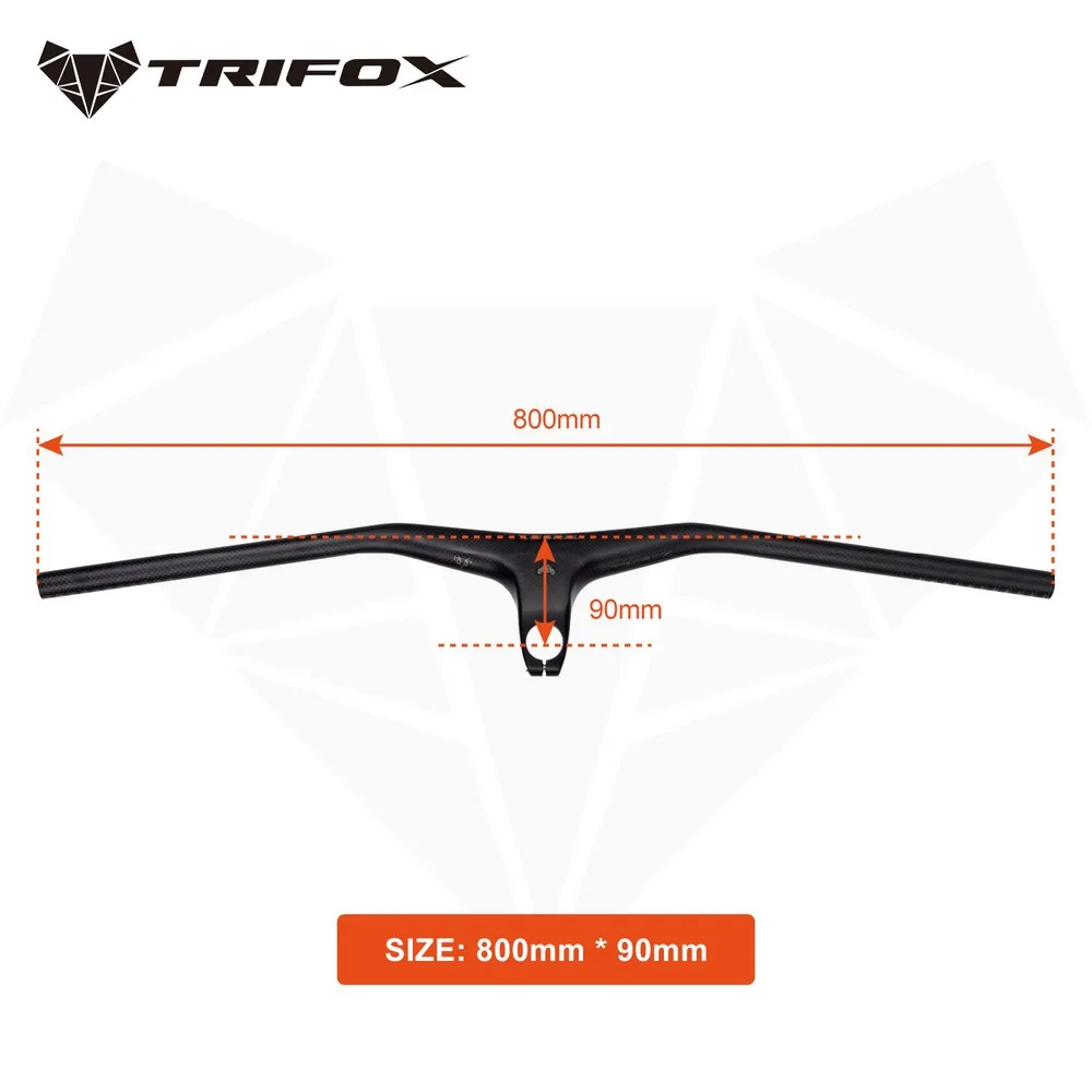 TRIFOX Carbon MTB Интегрированный руль-17 углов XC горный велосипед руль стержень 80/90/100/110