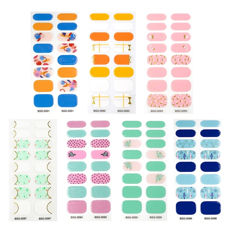 

Полузернистые гелевые наклейки для ногтей E74C