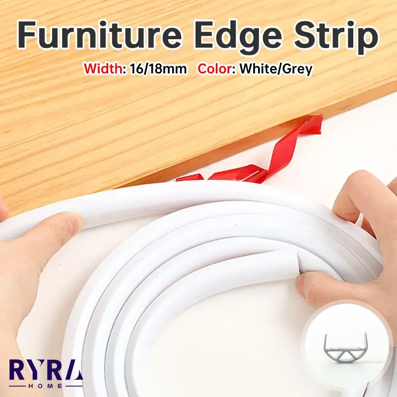 

Self-adhesive U-Shaped Edge Strip Banding Tape Wood Furniture Wardrobe Board Protector Cover Silicone Rubber Seal Strip 2/5M