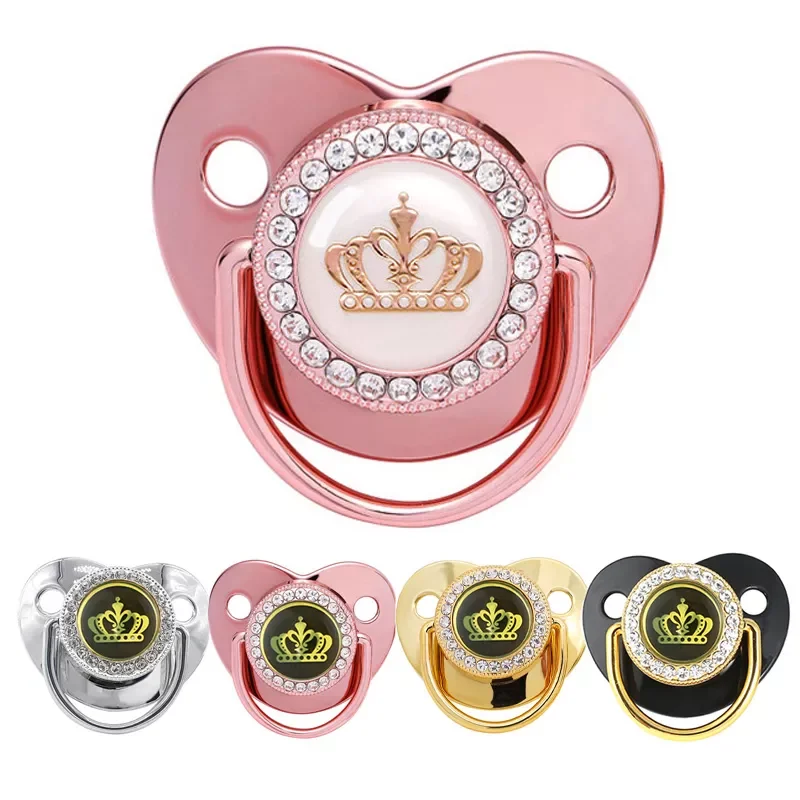 Baby Pacifier BPA Free Newborn Dummy Soother Toddler Infant Silicone Pacifiers Black Golden Bling Nipple Baby Boy Girls Gift