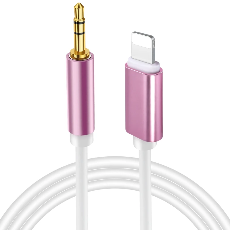 

For Iphone Aux Cord Aux Cord For Car Apple To 3.5Mm Aux Cable For Iphone5 And Above Models And Ipad-Rose Gold