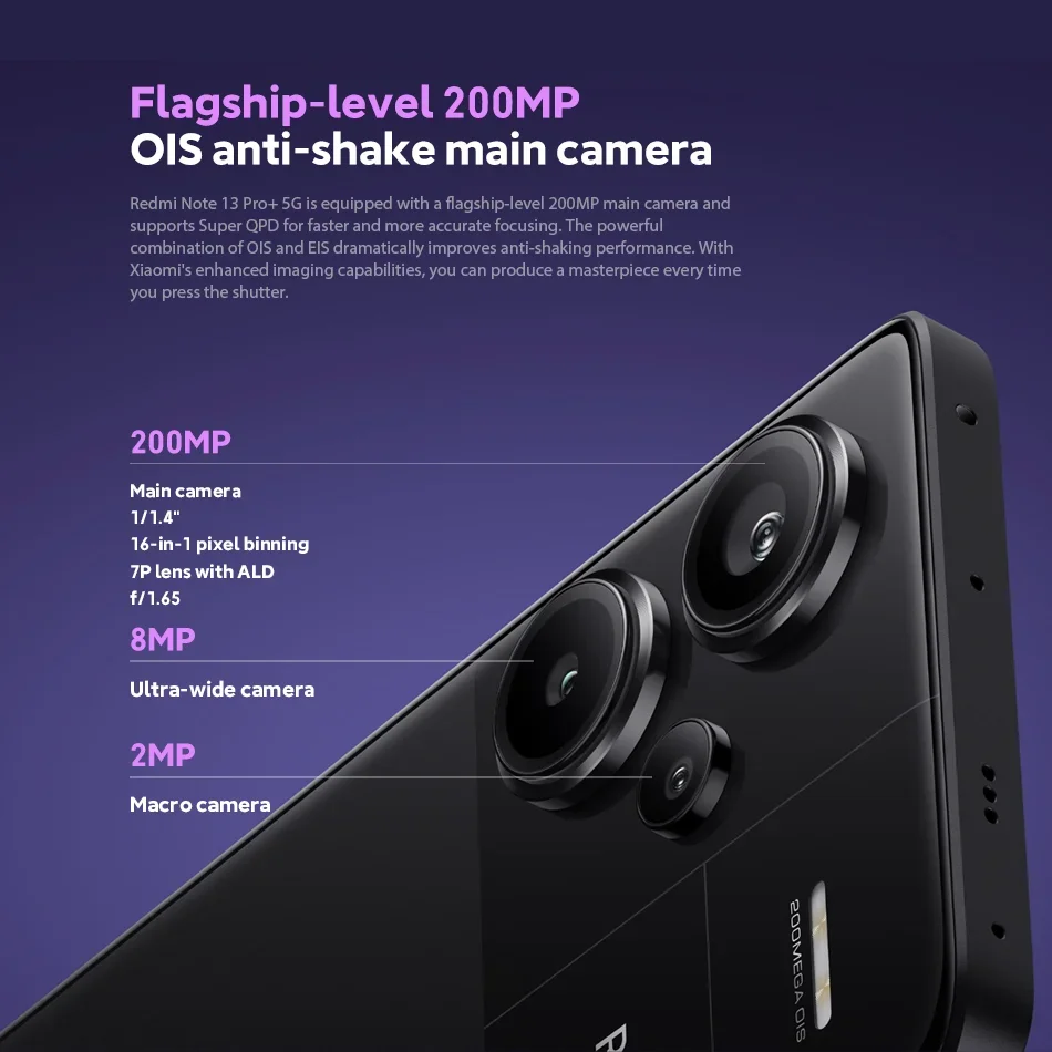Фото Смартфон Xiaomi Redmi Note 13 Pro +, 120 МП, 7200 Вт №3