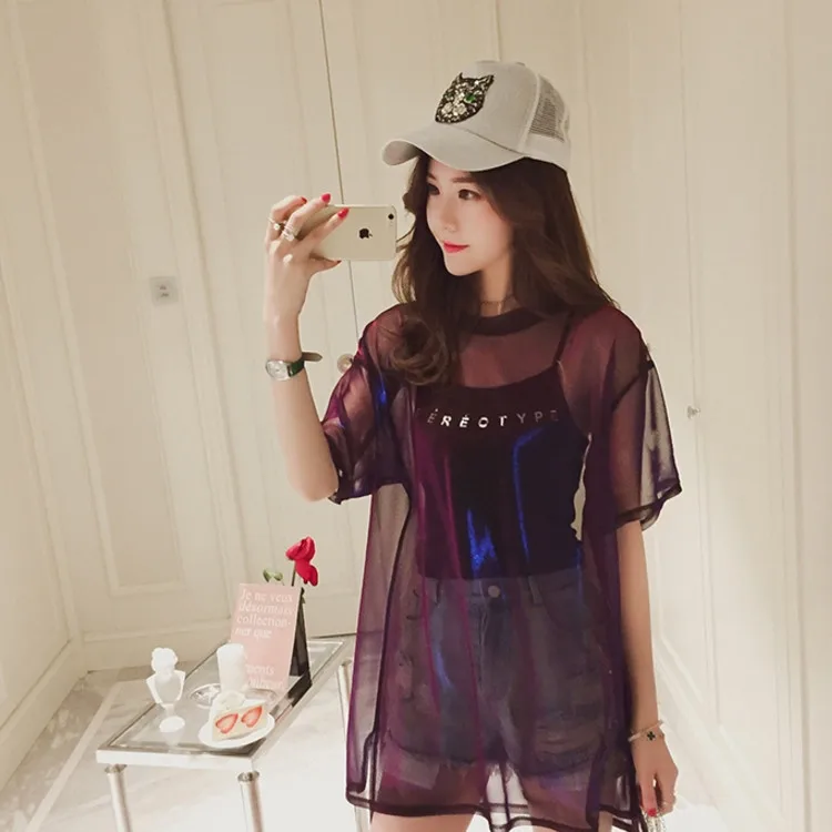 Новинка 2022 женская рубашка футболки повседневные сетчатые Топы в стиле