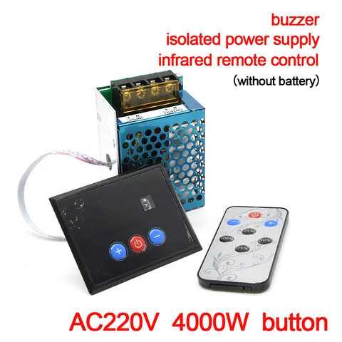 4000W AC 220V scr Digital Control Electronic Voltage Regulator with Isolated Power Supply + Buzzer Infrared Remote Control