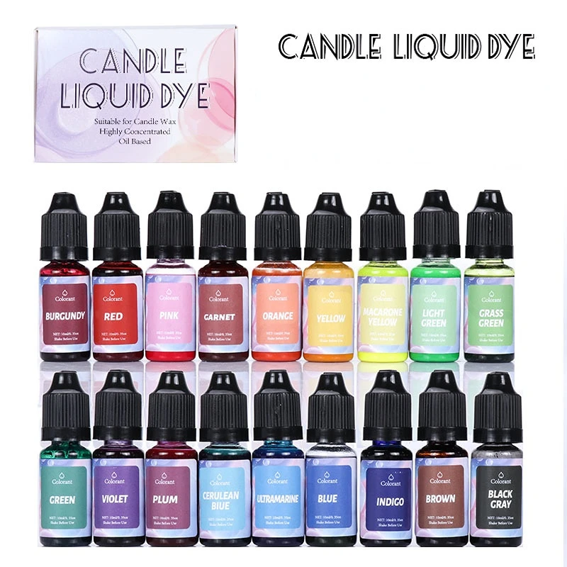 

10ML Multi-color Bottled Candle Color Essence DIY Hand-made Candle Soap Aromatherapy Mold Pigment Dye for Silica Gel