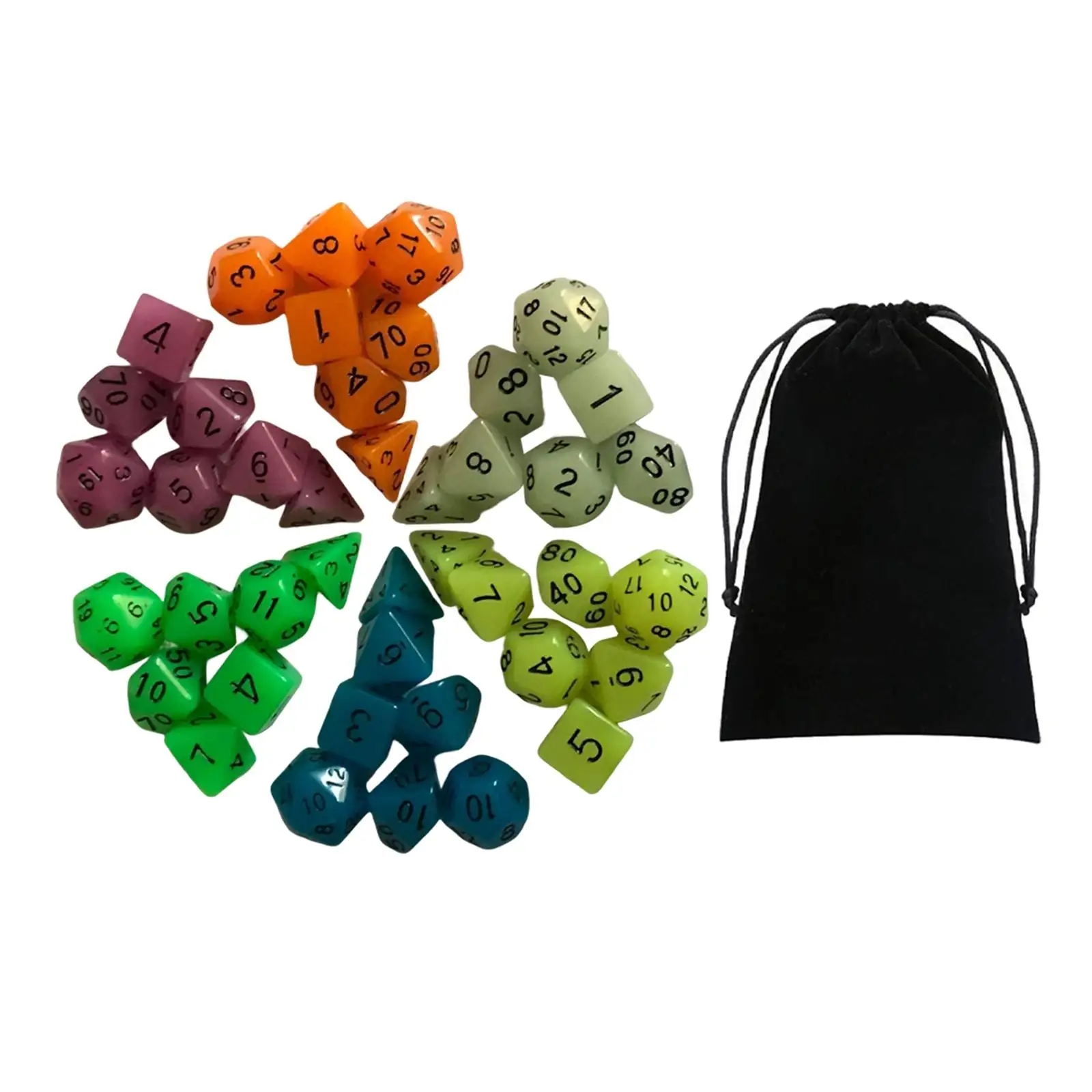 

Acrylic Glowing Polyhedral Dices Toys D4-D20 Luminous RPG Set for DND Role Playing RPG Table Games Math Teaching