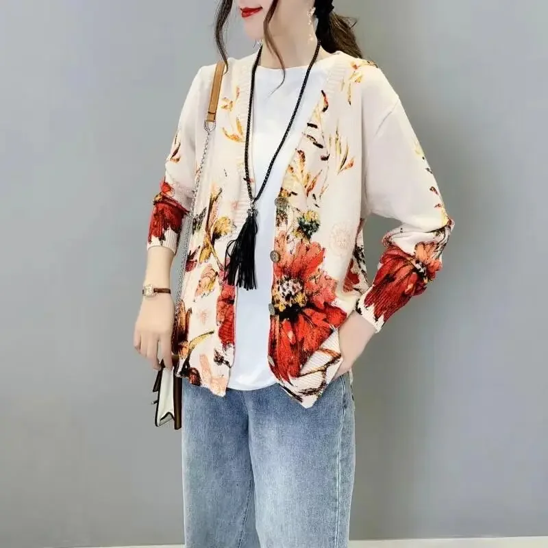 2024 женский весенний новый трансграничный пуловер с круглым вырезом в японском