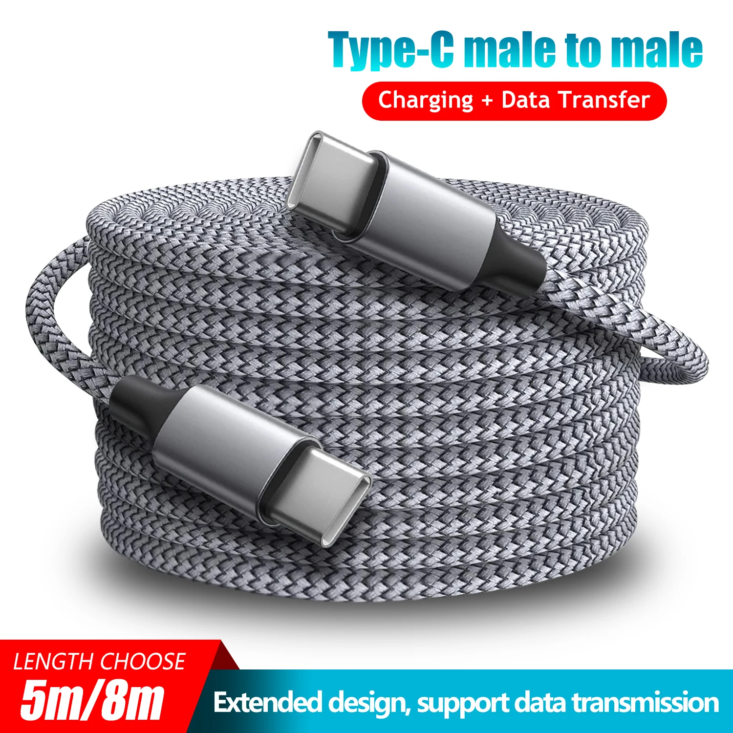 

5/8M USB Type C To USB Cable Fast Charging Charger Wire Cord For Macbook Xiaomi Samsung Huawei Switch SonyPS5 Type-C USBC Cable