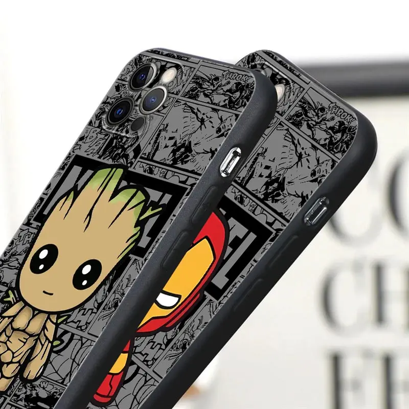 Милый чехол для телефона Deadpool Marvel Venom Groot Apple iPhone 16 15 14 13 12 11 Pro Max XR XS 8 Plus SE2