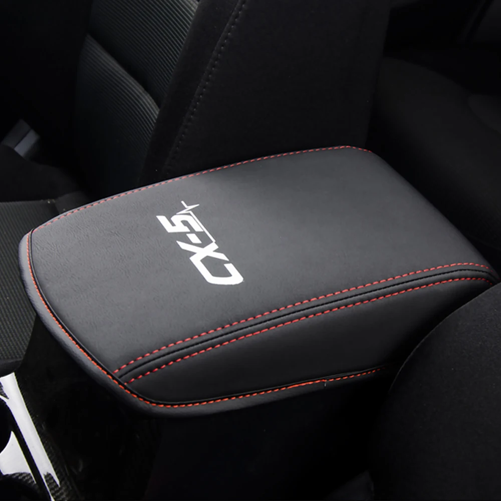 

For Mazda CX-5 CX5 KE KF Car Armrest Box Protective Cover Central Control Armrest Cover Leather Accessories Decoration Interior